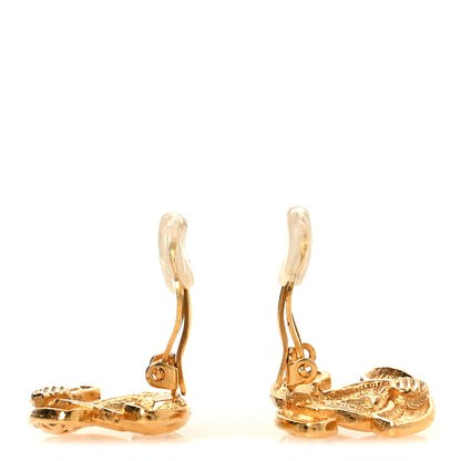 Chanel Metal CC Clip On Earrings Gold 3 of 4