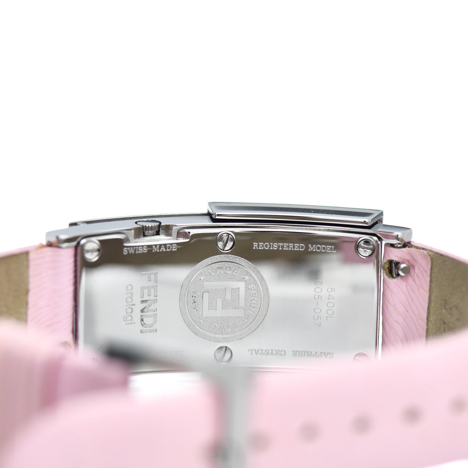 Fendi Stainless Steel Calfskin Diamond Pave 18mm Quartz Watch 4 of 5