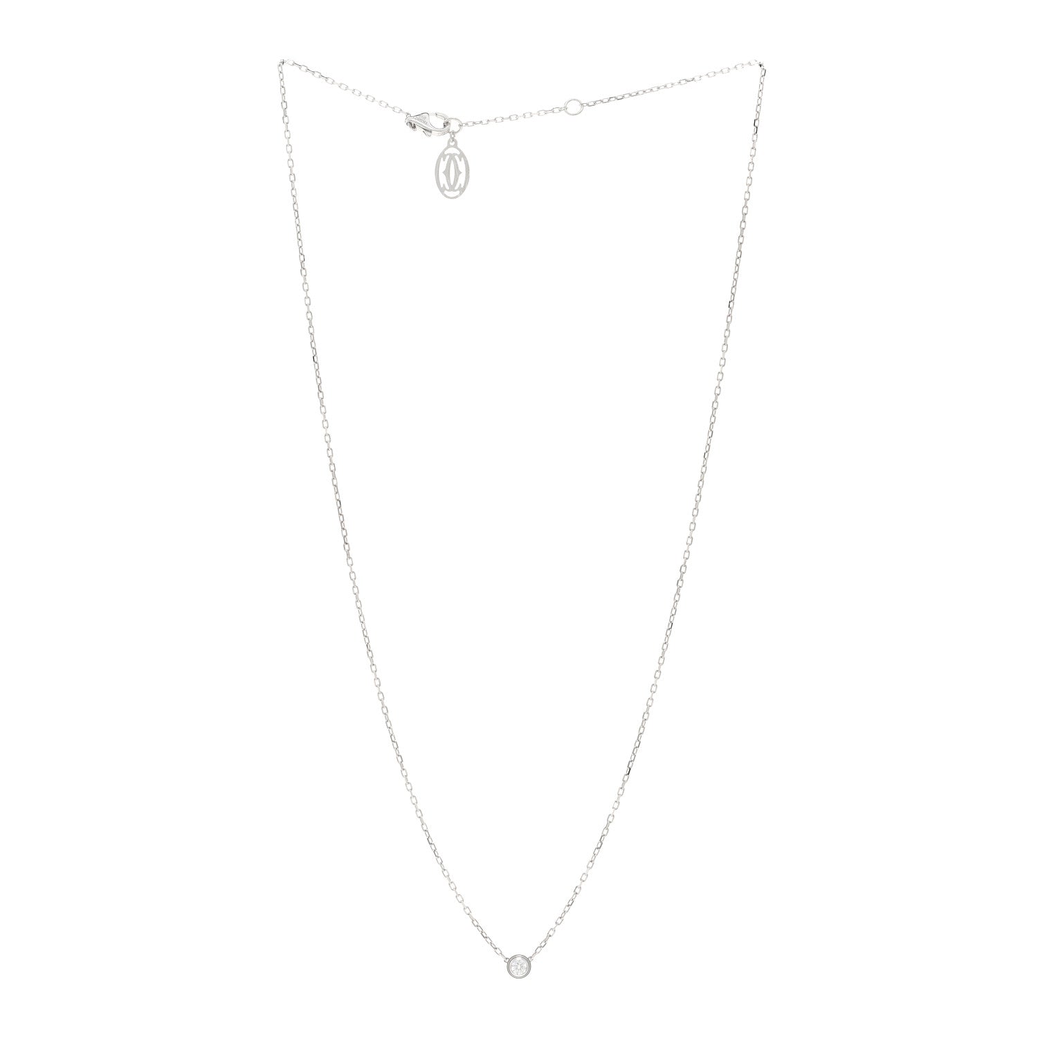 Cartier 18K White Gold Diamond SM D'Amour Pendant Necklace 3 of 5