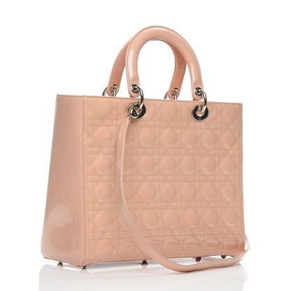 Christian Dior Patent Cannage Large Lady Dior Light Pink 3 of 6