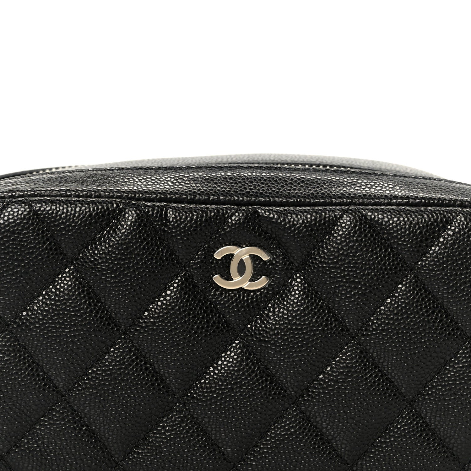 Chanel Caviar Quilted Toiletry Case With Chain Black 8 of 9