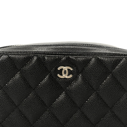 Chanel Caviar Quilted Toiletry Case With Chain Black 8 of 9