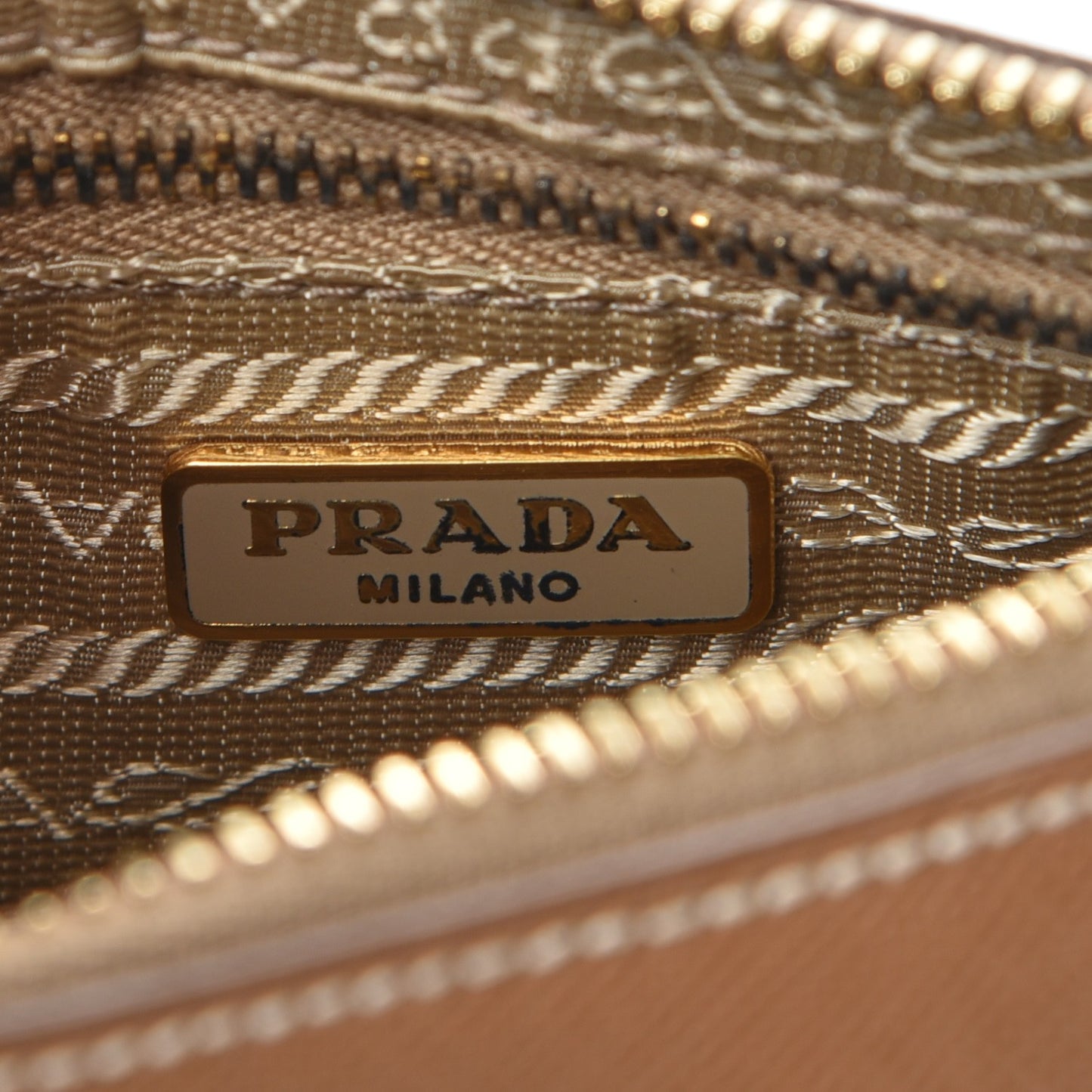 Saffiano Colour Bi-Color Pochette Caramel Mimosa