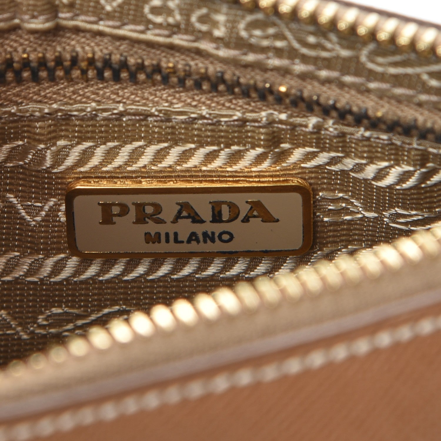 Prada Saffiano Colour Bi-Color Pochette Caramel Mimosa 6 of 10