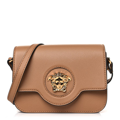 Versace Grained Calfskin La Medusa Flap Shoulder Bag Brown 1 of 8
