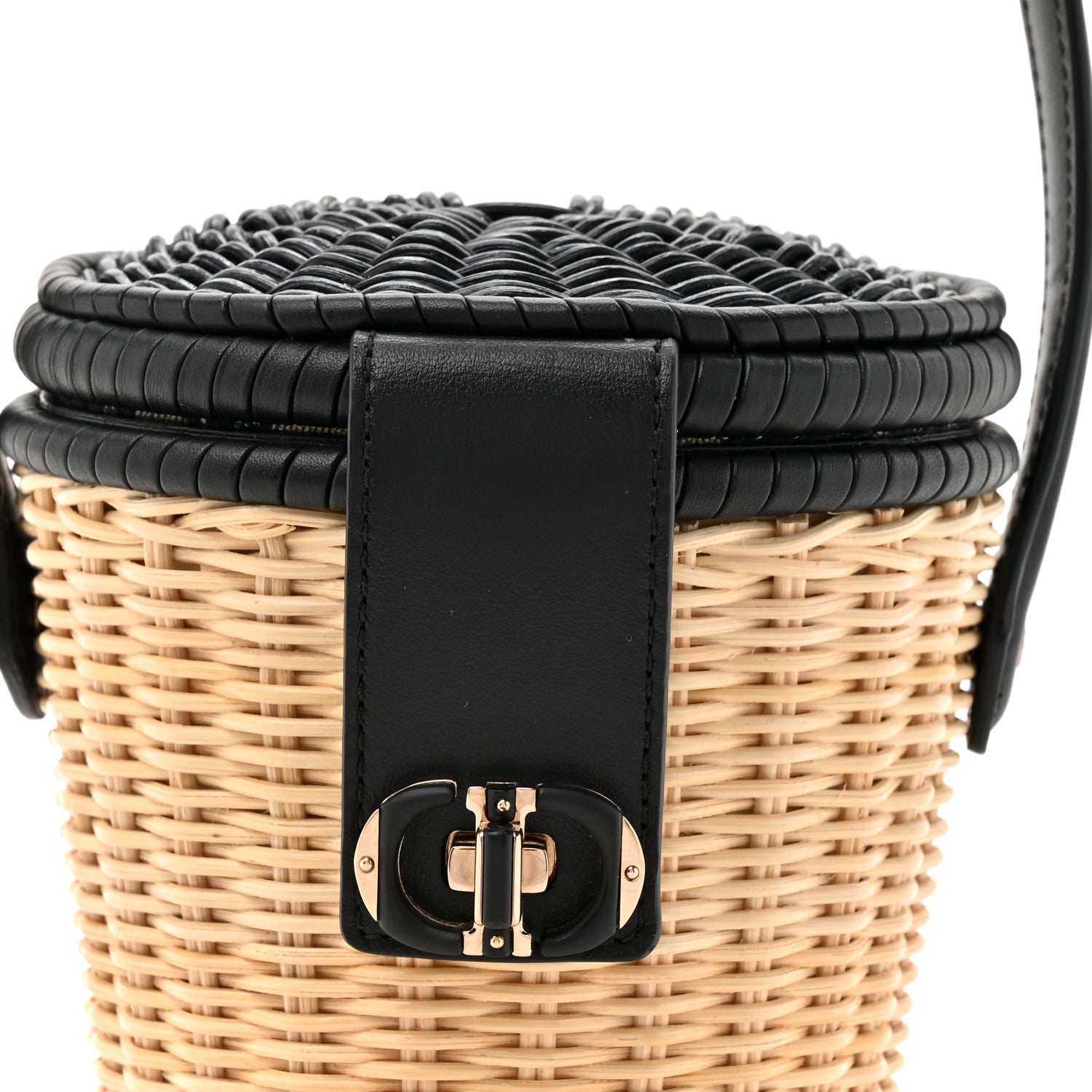 Christian Dior Wicker CD Bucket Bag Black 8 of 10