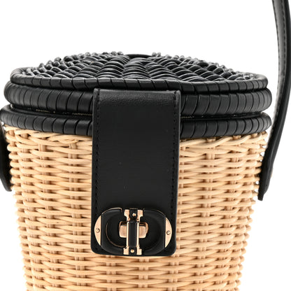 Christian Dior Wicker CD Bucket Bag Black 8 of 10