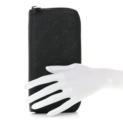 Louis Vuitton Calfskin Monogram Shadow Vertical Zippy Wallet Black 2 of 6