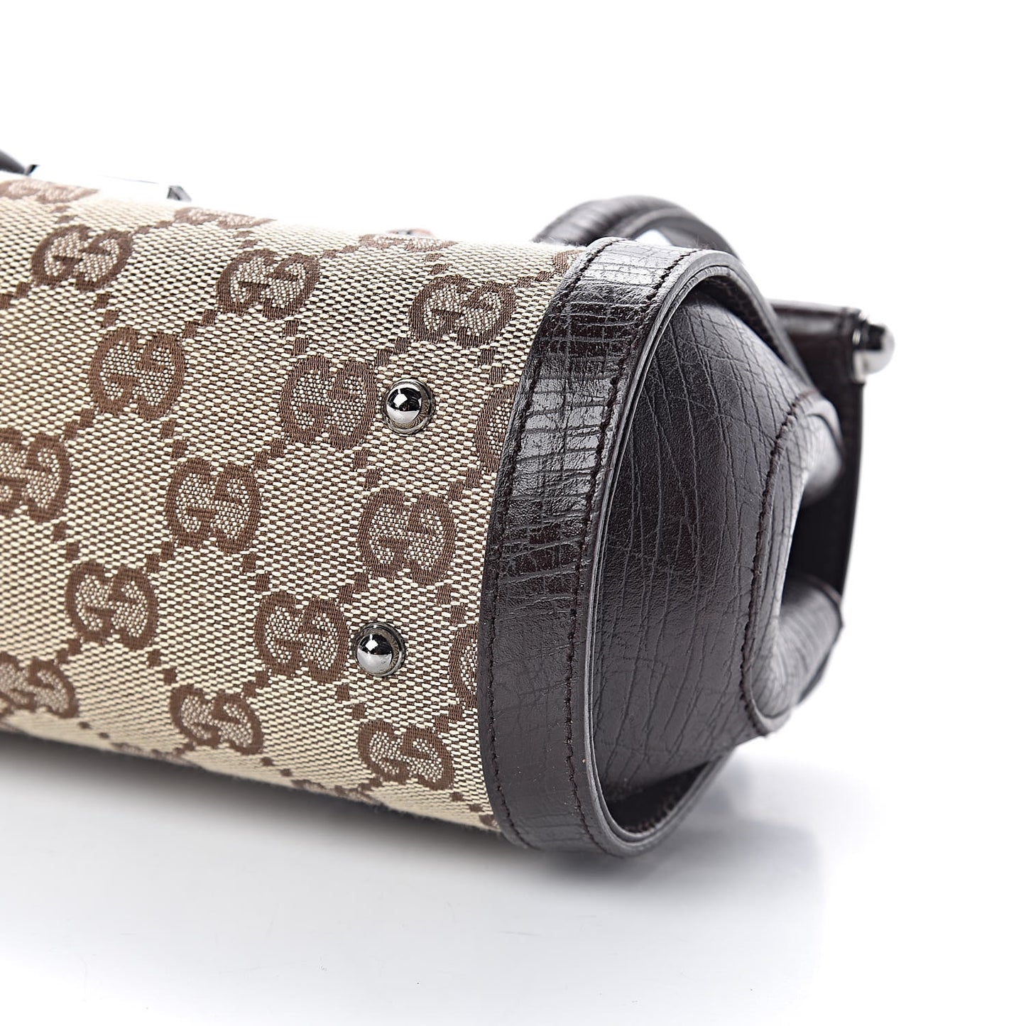 Monogram Small Bamboo Bullet Satchel Brown