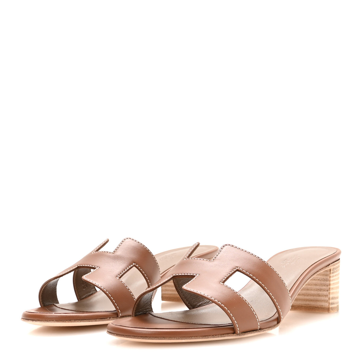 Hermes Calfskin Oasis Sandals 38 Gold 4 of 9