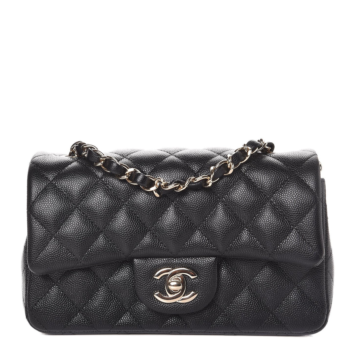 Caviar Quilted Mini Rectangular Flap Black