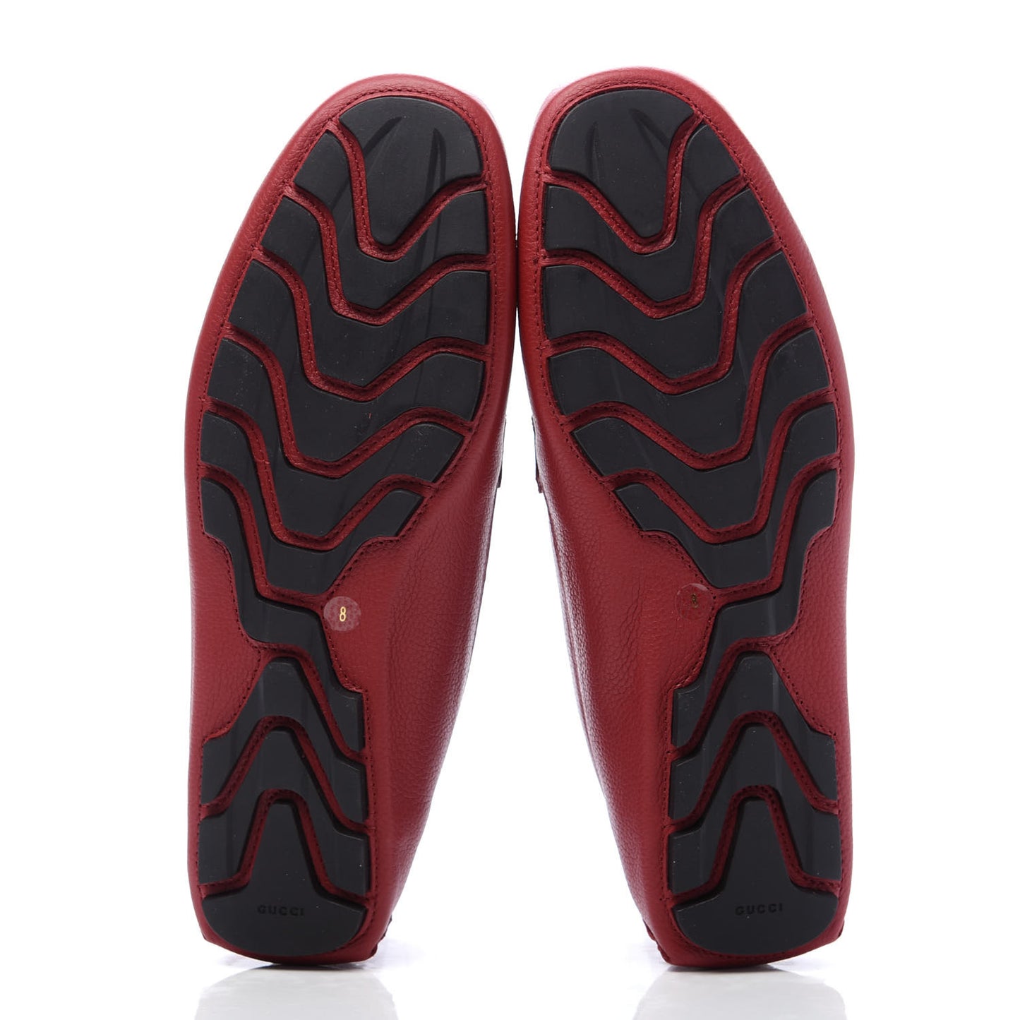 Calfskin Web Mens Driver Loafers 8 Red