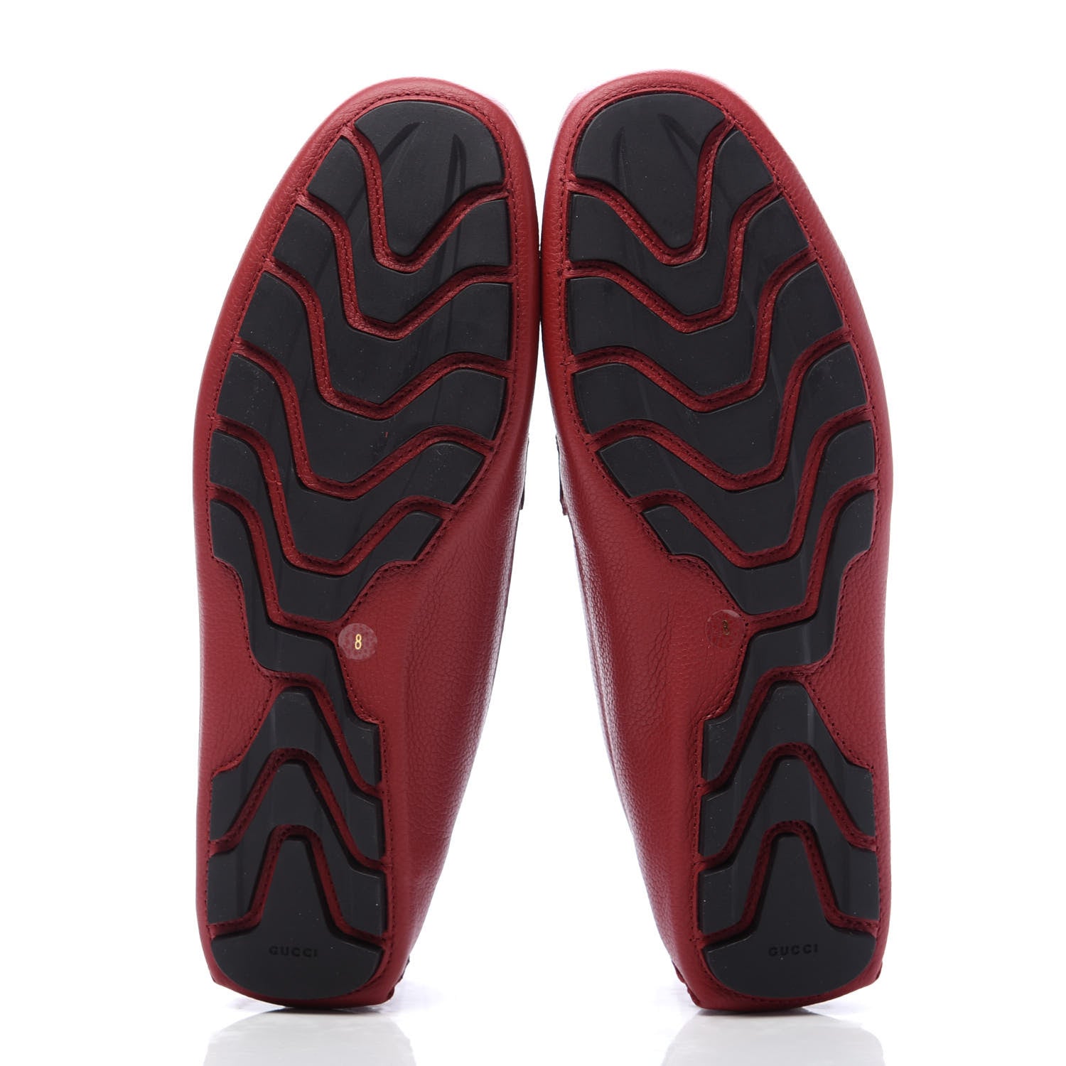 Gucci Calfskin Web Mens Driver Loafers 8 Red 6 of 9