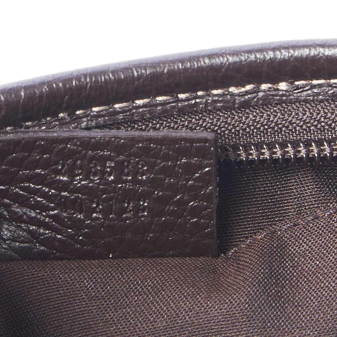 Crystal Monogram Small D Ring Gold Hobo Brown
