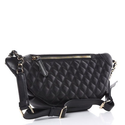 Chanel Lambskin Quilted Waist Bag Fanny Pack Black 3 of 10