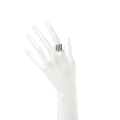 Louis Vuitton Monogram Signet Ring M Silver 2 of 7