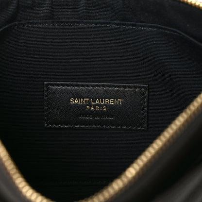 Saint Laurent Grain De Poudre Chevron Monogram Large Bill Pouch Pebble 6 of 8
