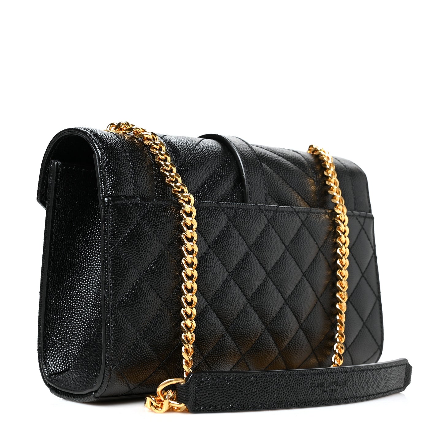 Grain De Poudre Textured Mixed Matelasse Triquilt Small Monogram Satchel Black