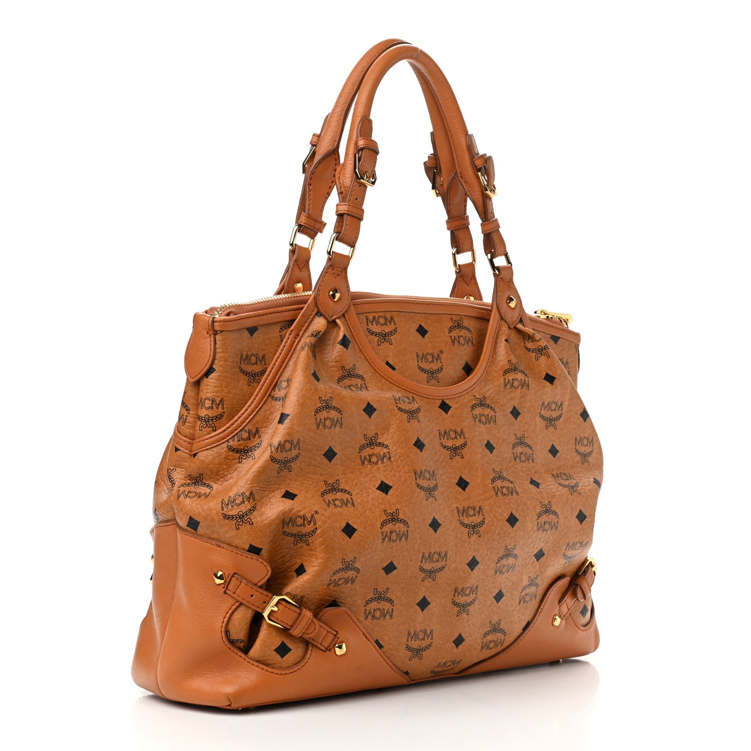 MCM Visetos Shoulder Bag Cognac 3 of 13