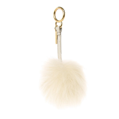 Fendi Fox Fur Pom Pom Bag Charm White 2 of 3