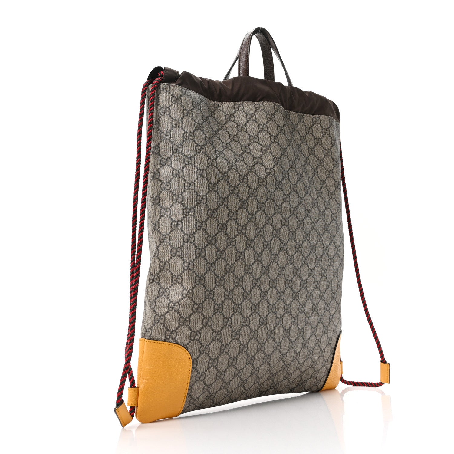 Gucci GG Supreme Monogram Neo Vintage Drawstring Backpack Beige New Acero Crop 3 of 10