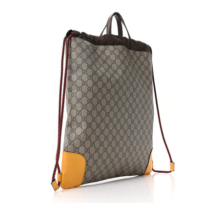 Gucci GG Supreme Monogram Neo Vintage Drawstring Backpack Beige New Acero Crop 3 of 10