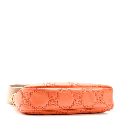 Gucci Calfskin GG Matelasse Chain Handbag Deep Orange Natural 4 of 10