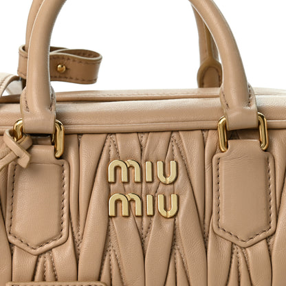 Miu Miu Nappa Matelasse Regular Arcadie Top Handle Bag Sabbia 7 of 9