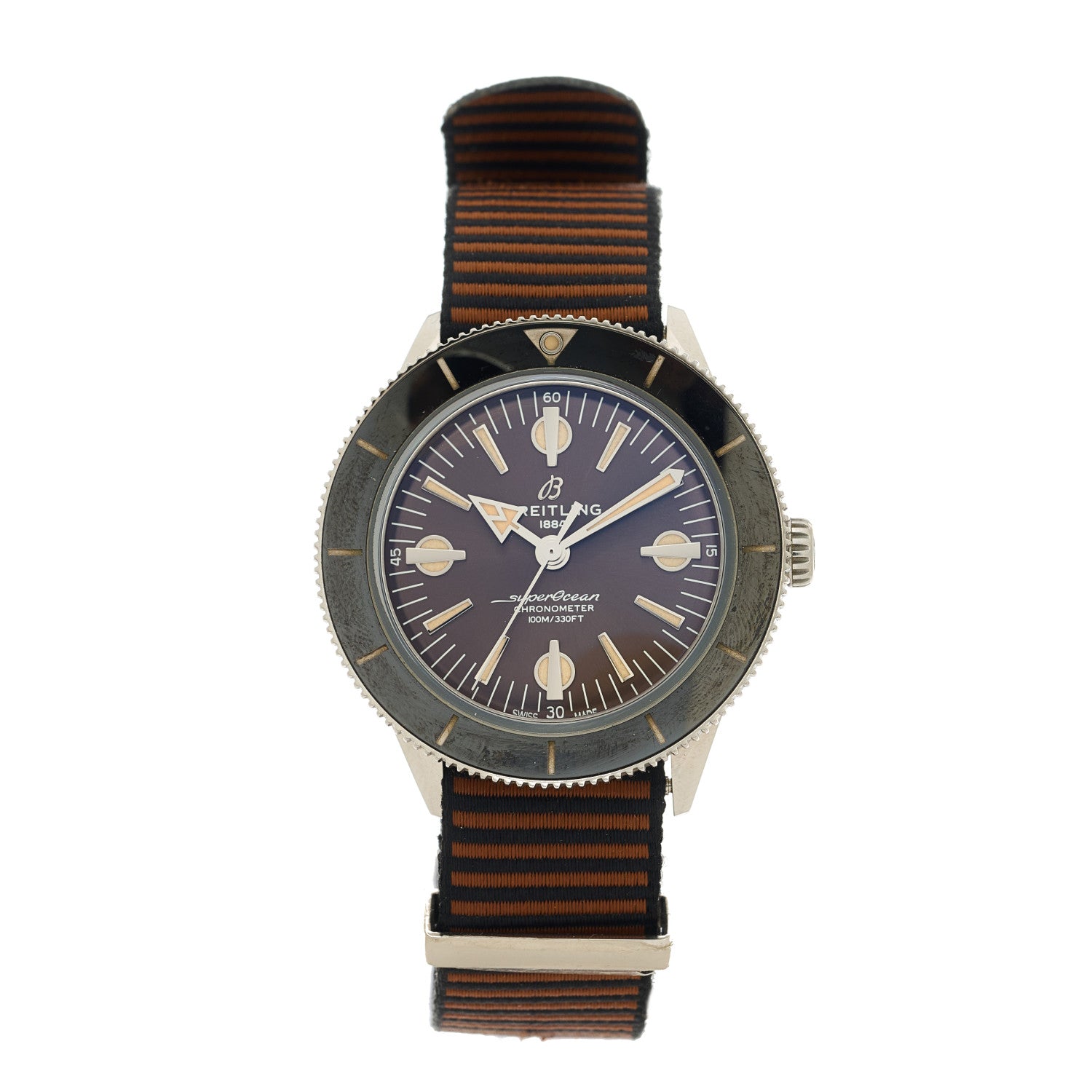 Breitling Stainless Steel Fabric 42mm Superocean Heritage 57 Automatic Watch Brown A10370A1Q1W1 1 of 5