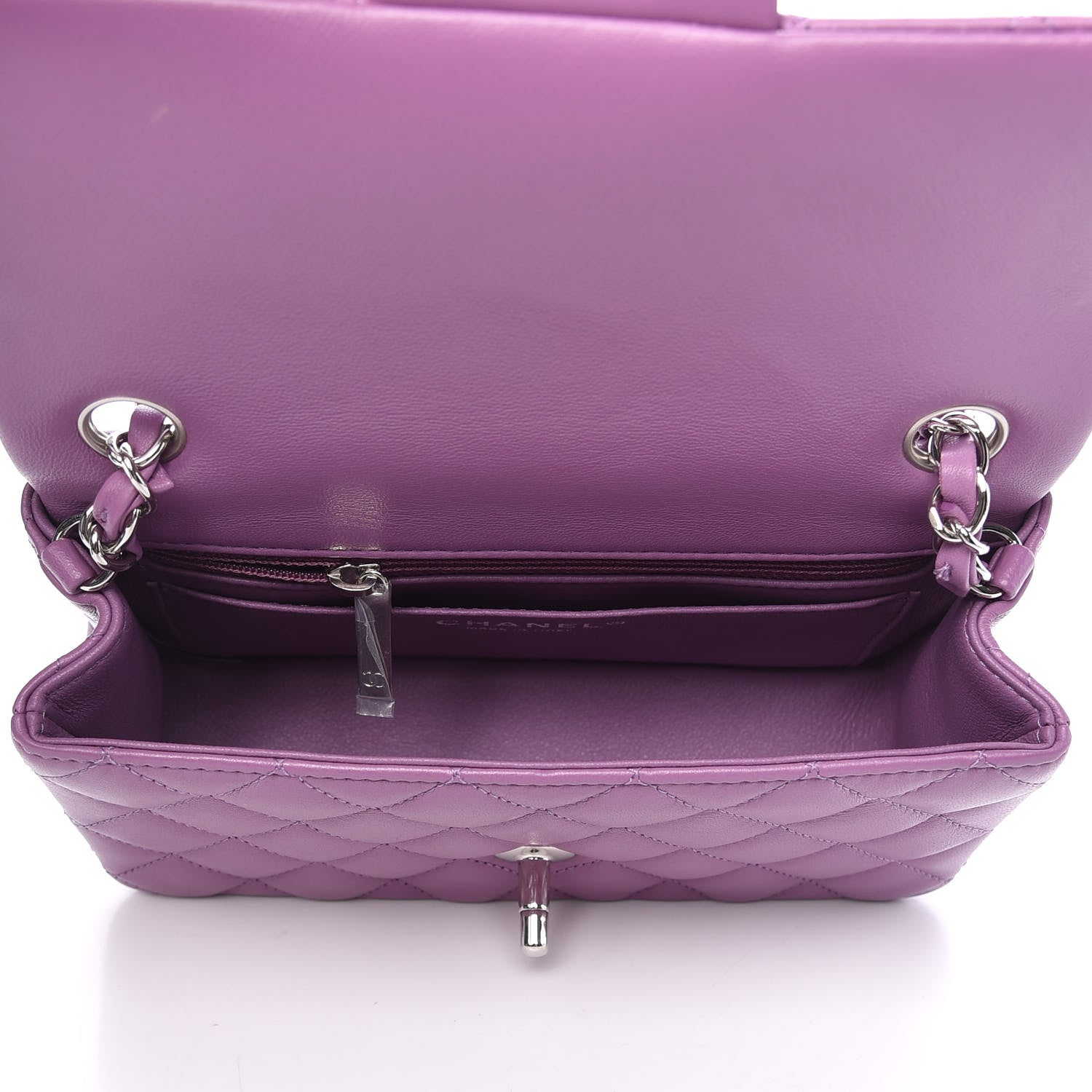Chanel Lambskin Quilted Mini Rectangular Flap Purple 5 of 9