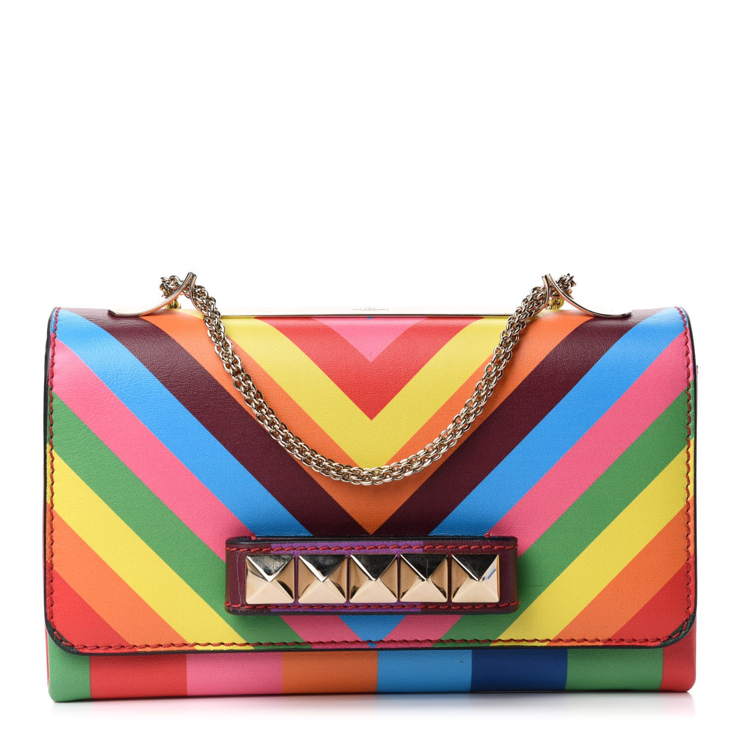 Valentino Garavani Vitello 1973 Va Va Voom Chain Shoulder Bag Multicolor 1 of 9