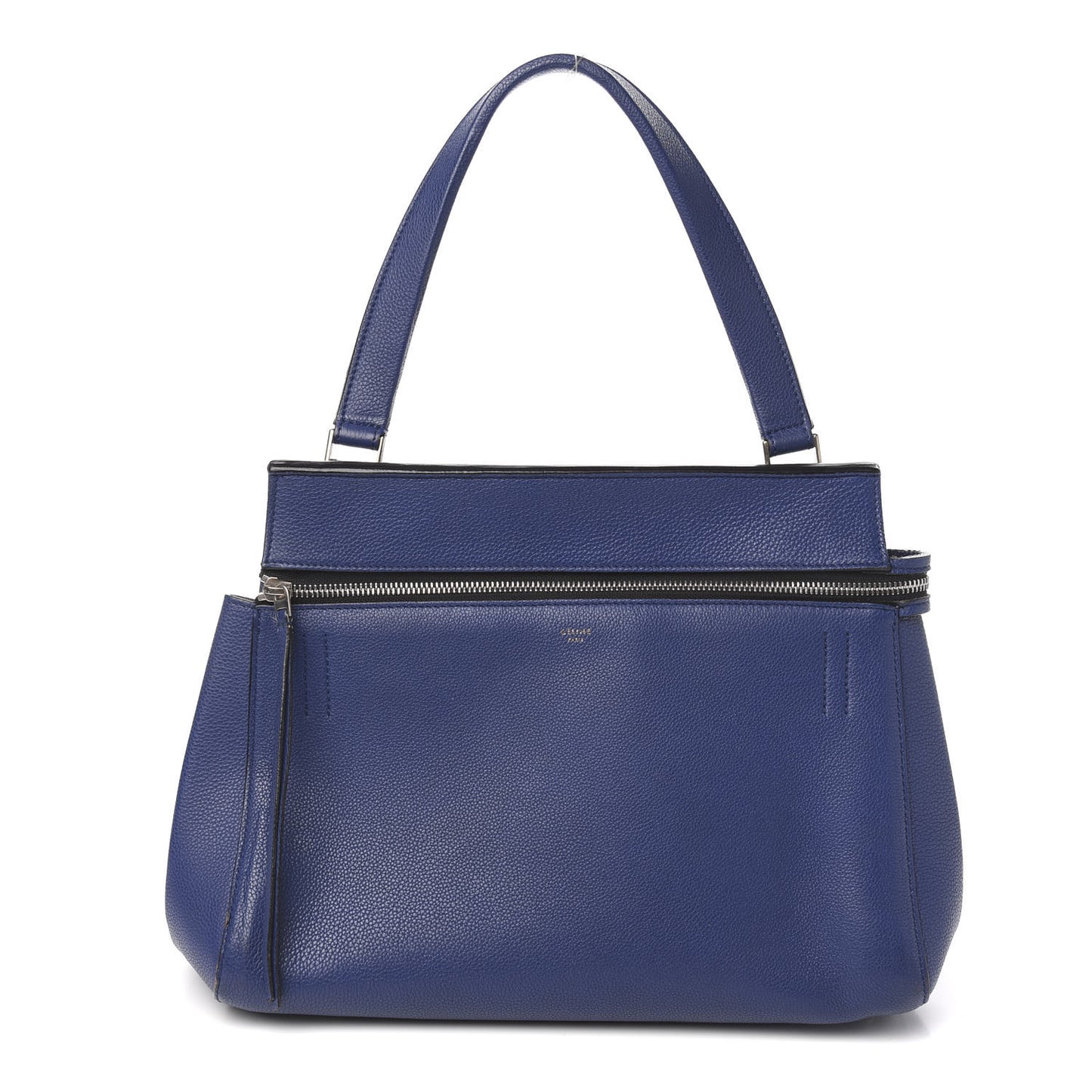 Drummed Calfskin Small Edge Shoulder Bag Indigo