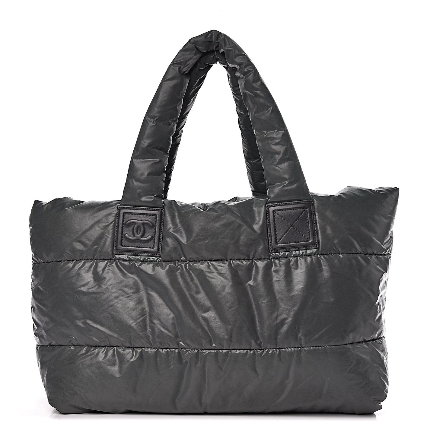 Nylon Quilted Medium Coco Cocoon Reversible Tote Grey