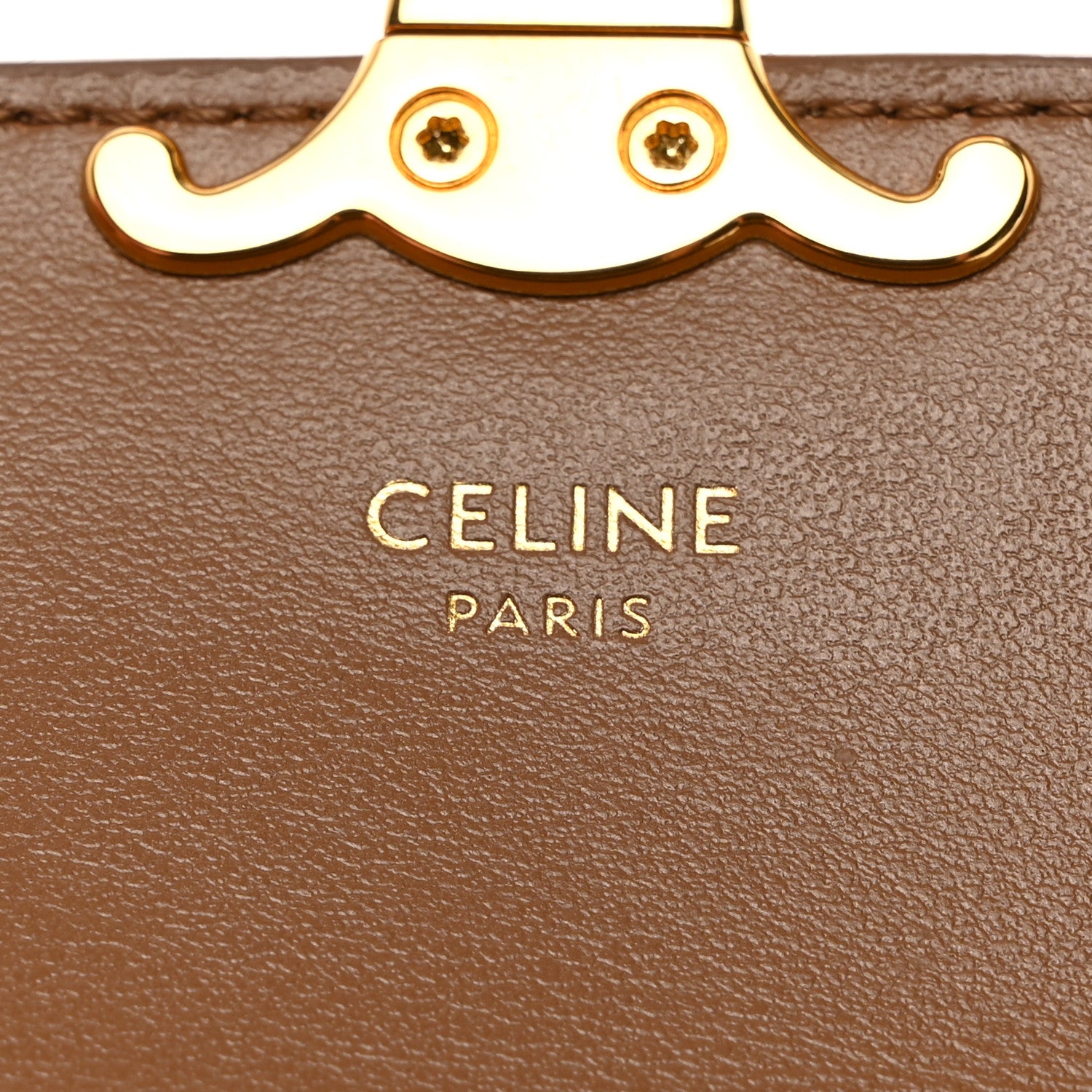 Celine Shiny Calfskin Triomphe Flap Card Holder Bronze 6 of 8