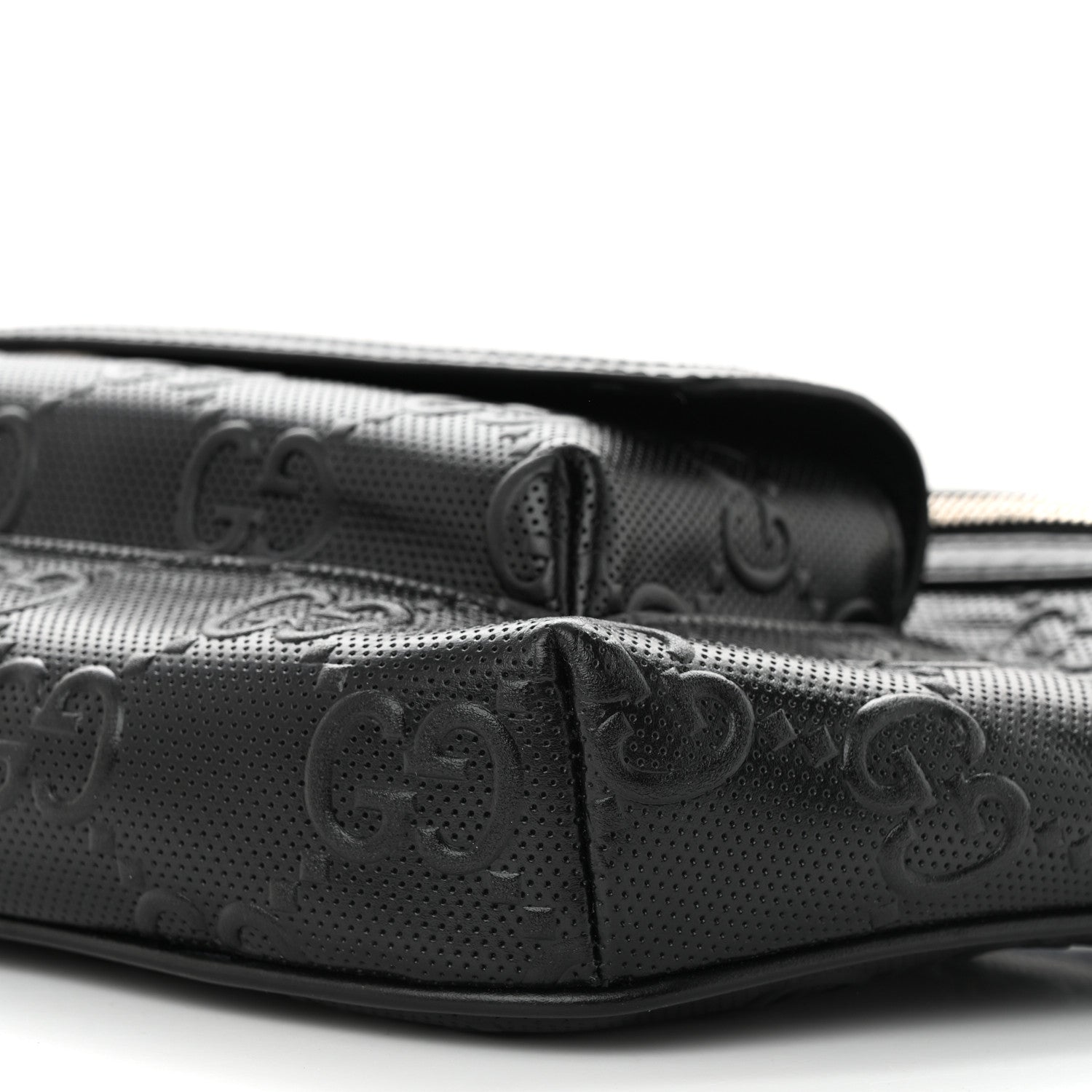Gucci Calfskin GG Tennis Embossed Pocket Belt Bag Black 10 of 10