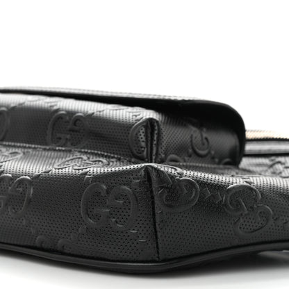 Gucci Calfskin GG Tennis Embossed Pocket Belt Bag Black 10 of 10