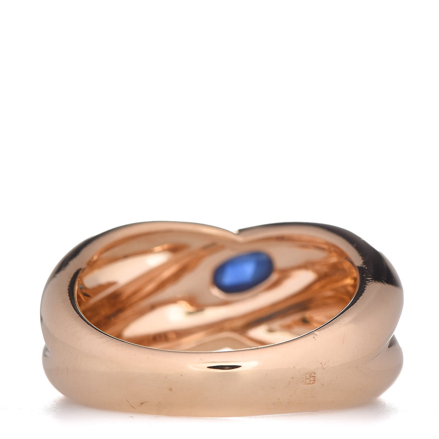 18K Yellow Gold Blue Sapphire Colisee Ring 58 8.25