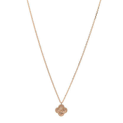 Van Cleef & Arpels 18K Rose Gold Sweet Alhambra Pendant Necklace 1 of 8
