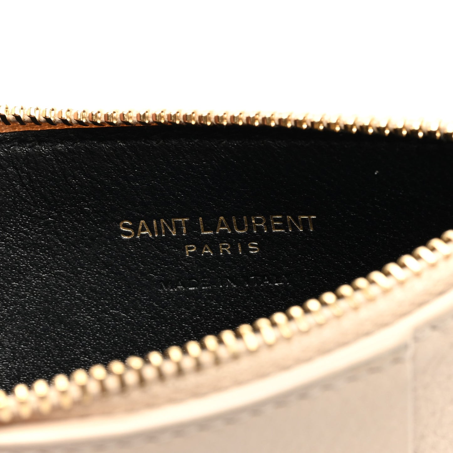 Grained Calfskin Monogram 5 Fragments Zip Pouch Card Holder Beige