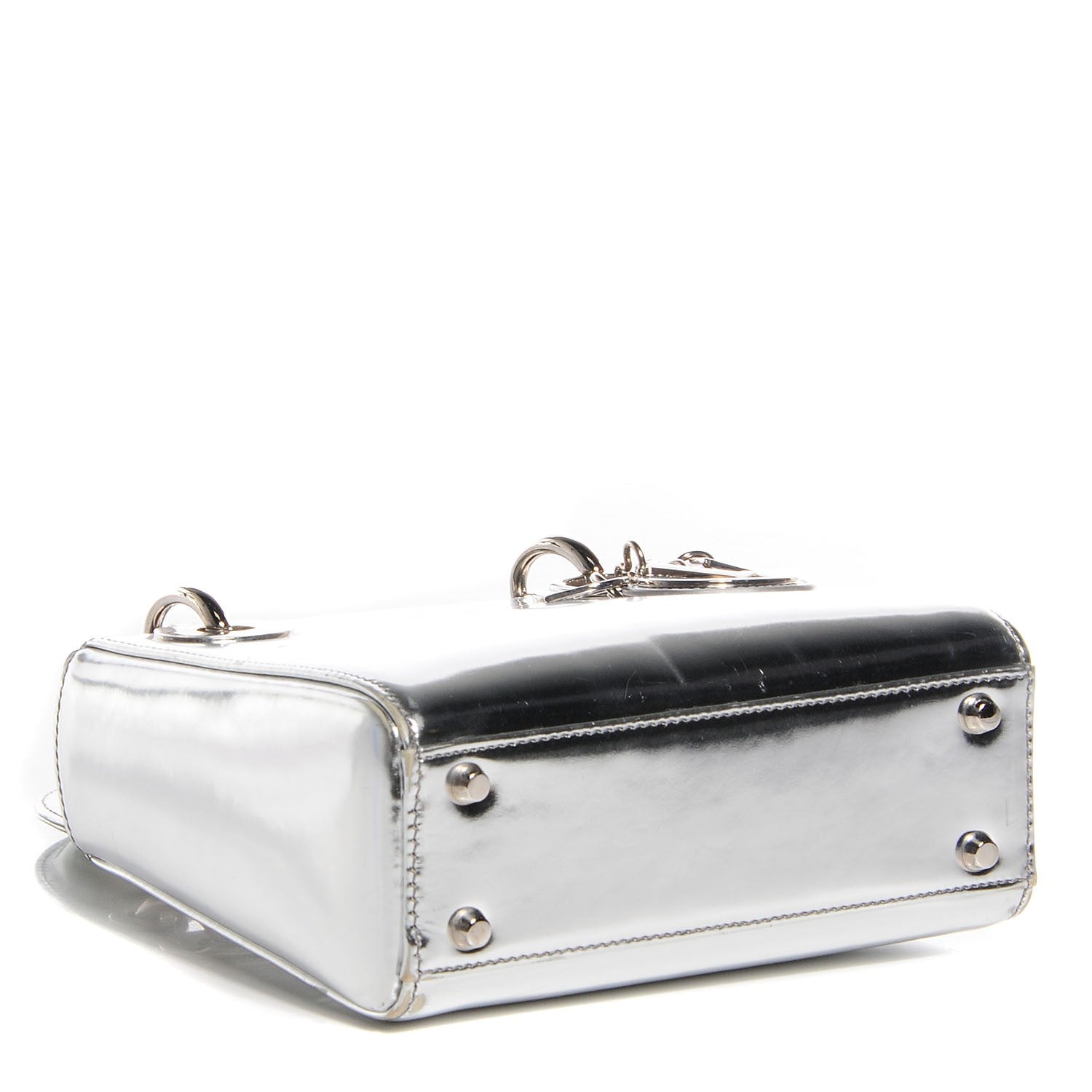 Christian Dior Metallic Calfskin Mini Lady Dior Silver 4 of 7