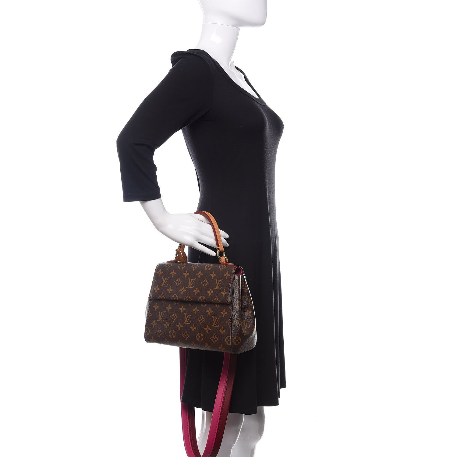 Louis Vuitton Monogram Cluny BB Bordeaux Fuchsia 3 of 11