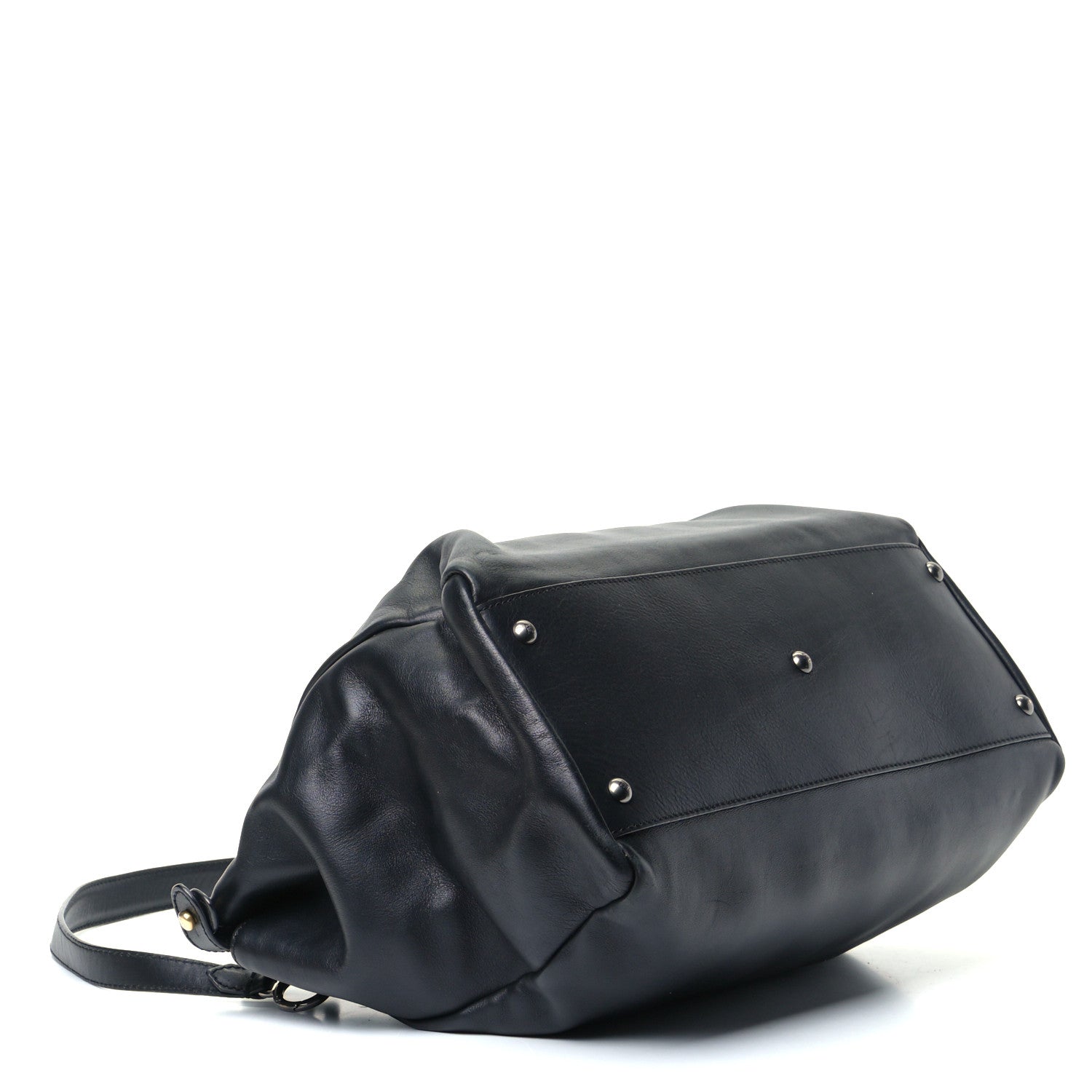 Fendi Calfskin Calf Hair Leopard Print Large Peekaboo Iconic Satchel Black 3 of 5