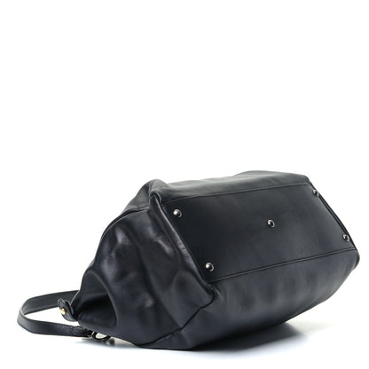 Fendi Calfskin Calf Hair Leopard Print Large Peekaboo Iconic Satchel Black 3 of 5