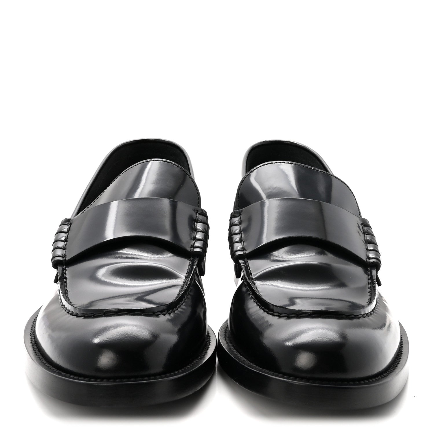 Chanel Shiny Calfskin Logo Loafers 39 Black 3 of 9