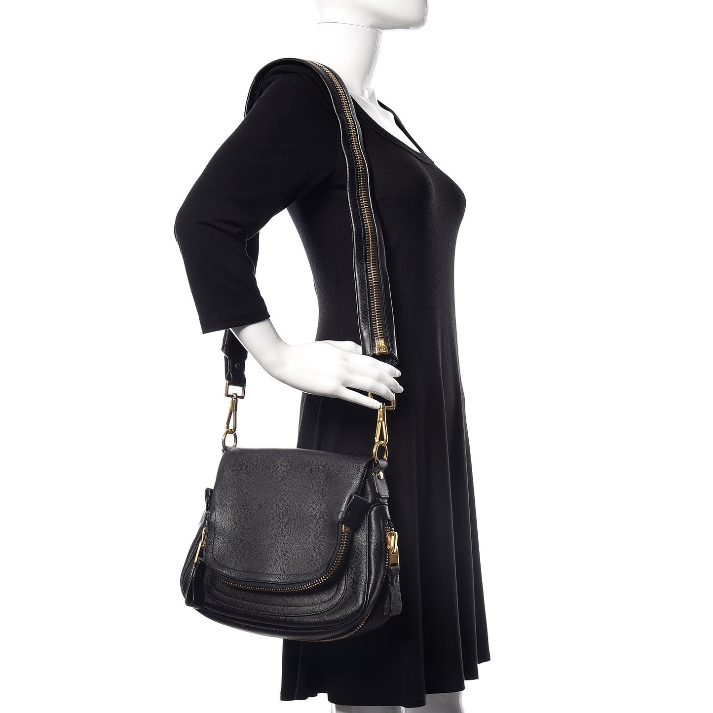 Calfskin Medium Jennifer Crossbody Bag Navy Blue