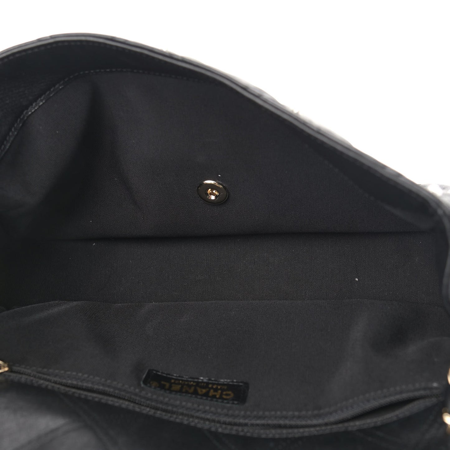 Lambskin Quilted Pearl Studded Flap Black