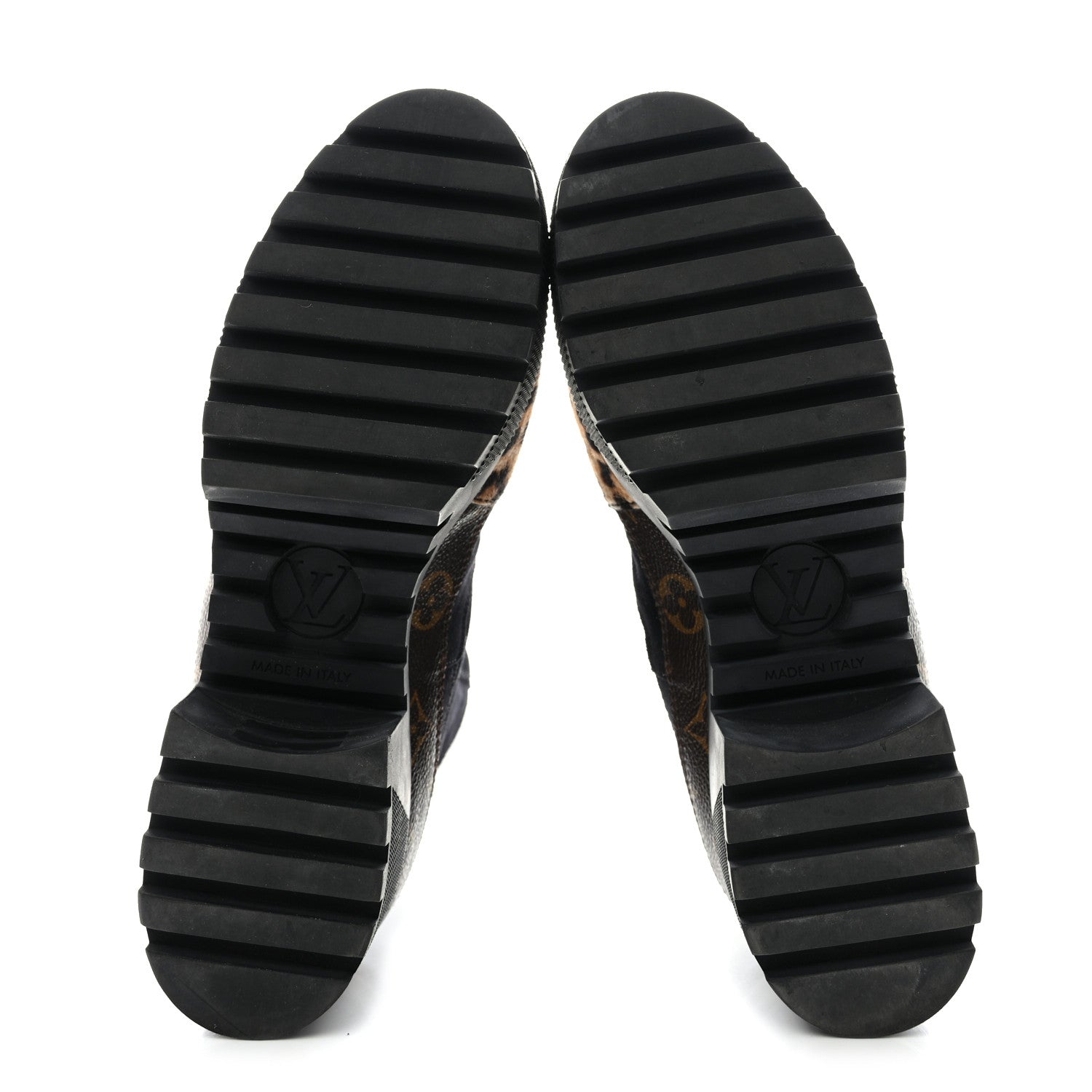 Louis Vuitton Suede Calfskin Monogram Calf Hair Laureate Platform Desert Boots 39.5 Black 5 of 9