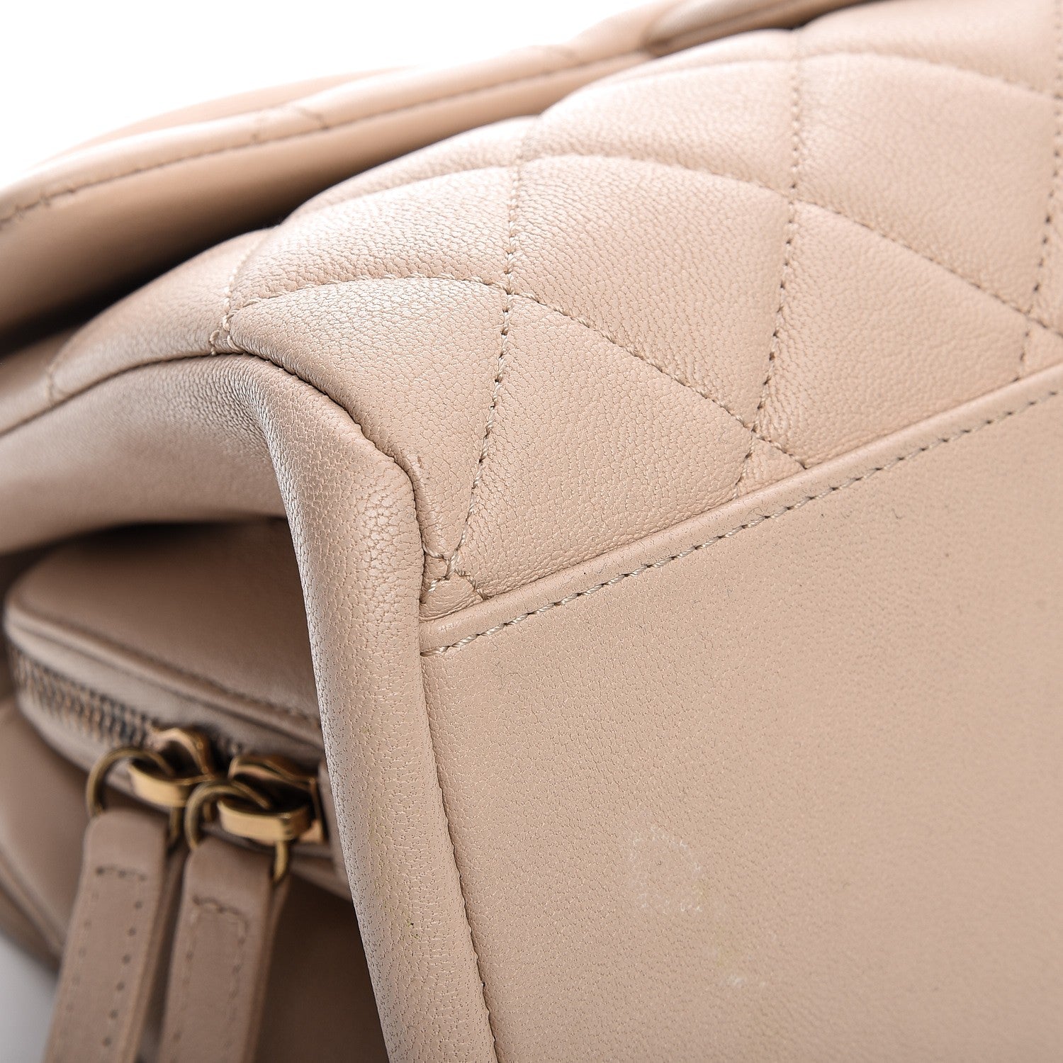 Chanel Shiny Sheepskin Quilted Small Trapezio Flap Beige 9 of 13