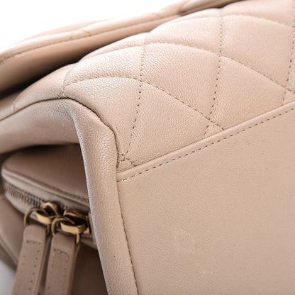 Chanel Shiny Sheepskin Quilted Small Trapezio Flap Beige 9 of 13