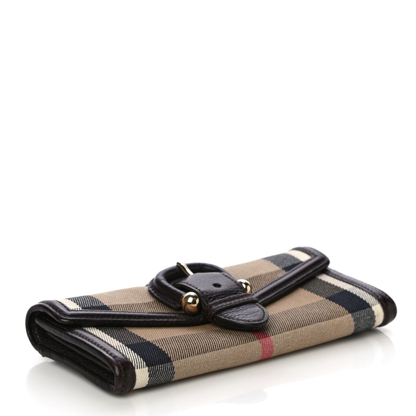 Calfskin Mega Check Continental Wallet Black